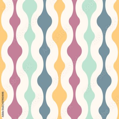 Poster Pastellfarbenes vertikales Muster im Retro-Stil