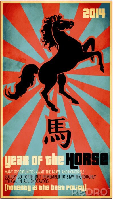Poster Pferd im chinesischen Horoskop