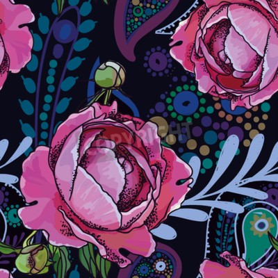 Poster Pfingstrosen auf türkische Art