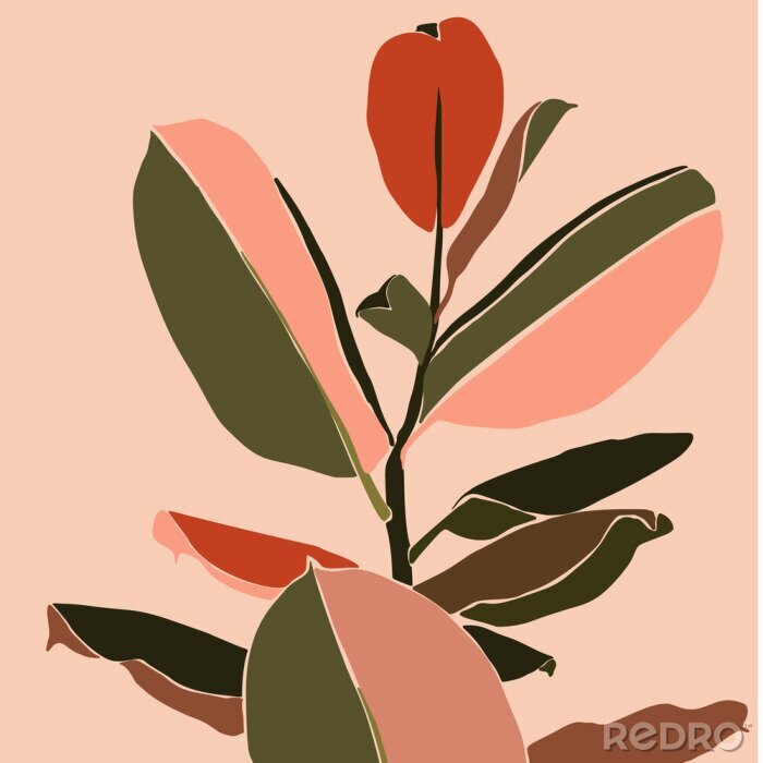 Poster Pflanze minimalistische exotische Grafik