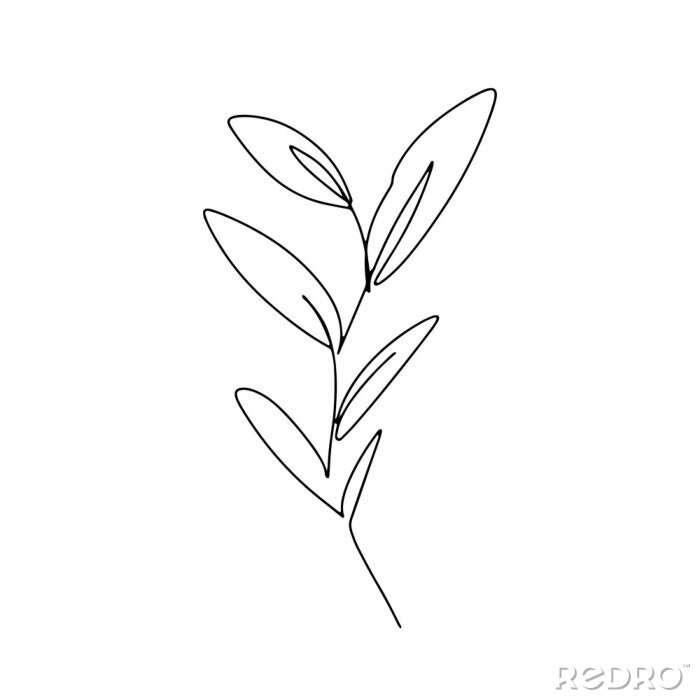 Poster Pflanzen schwarz-weiß minimalistisch klein Illustration