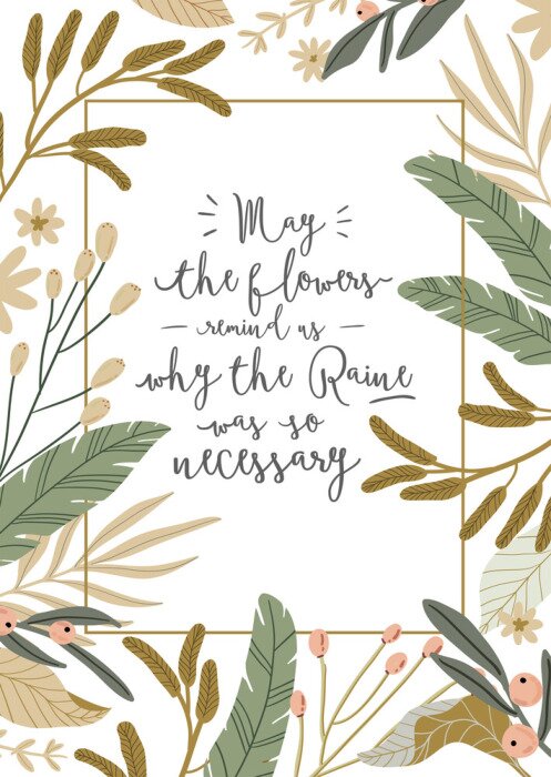 Poster Pflanzlicher Rahmen um die Inschrift