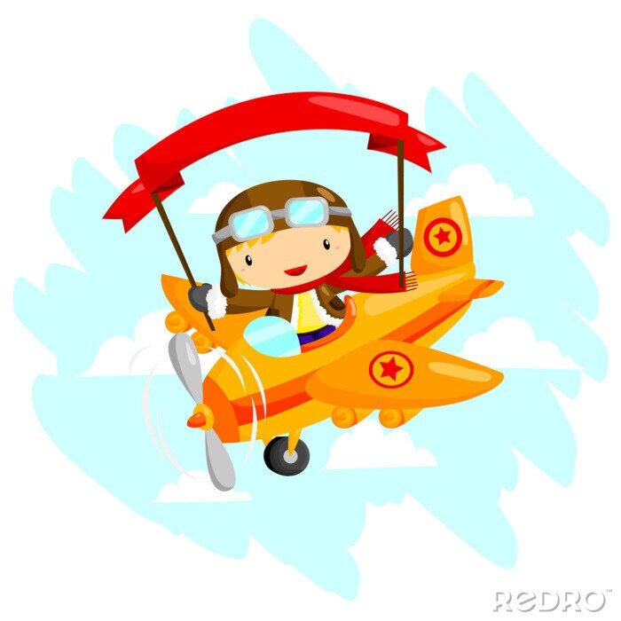Poster Pilot im Flugzeug