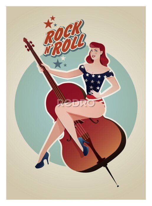 Poster Pin-up-Girl-Rock'n'Roll