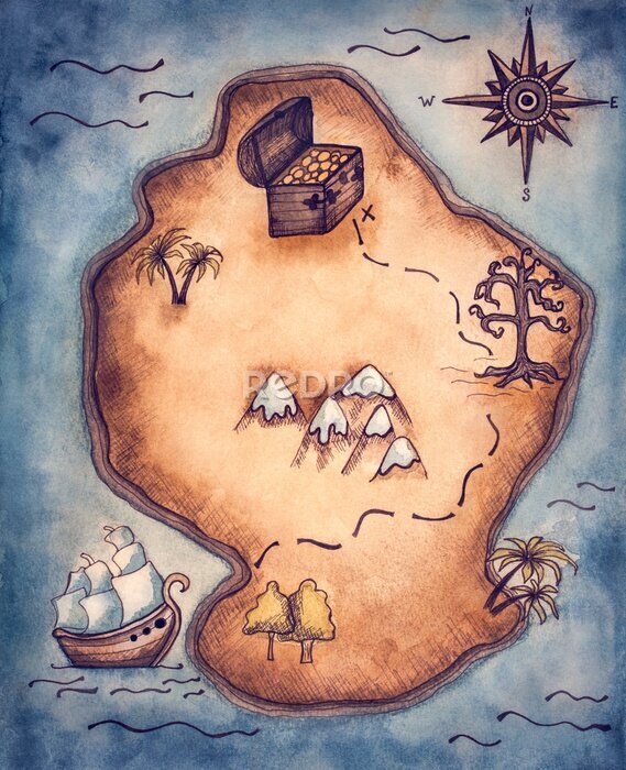 Poster Pirate map