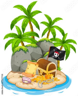 Poster Piratenschatz auf der Insel