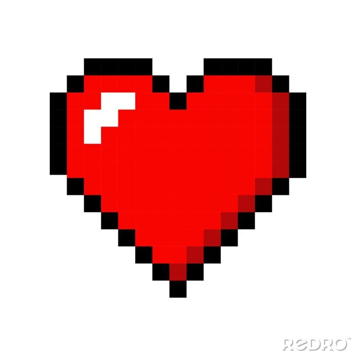 Poster Pixel Kunst Herz Liebe Farbe Symbol valentine