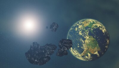 Planet Erde und Sonne