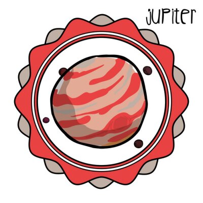 Planet Jupiter bunte minimalistische Grafik