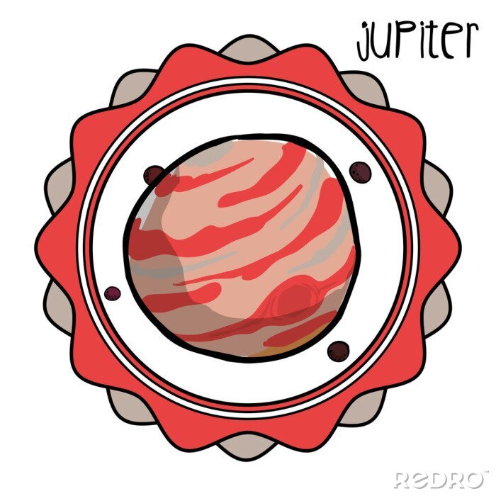 Poster Planet Jupiter bunte minimalistische Grafik