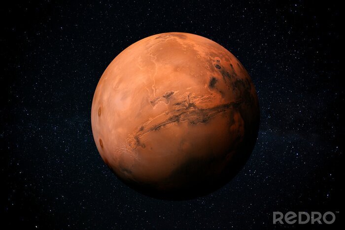 Poster Planet Mars und seine rote Oberfläche