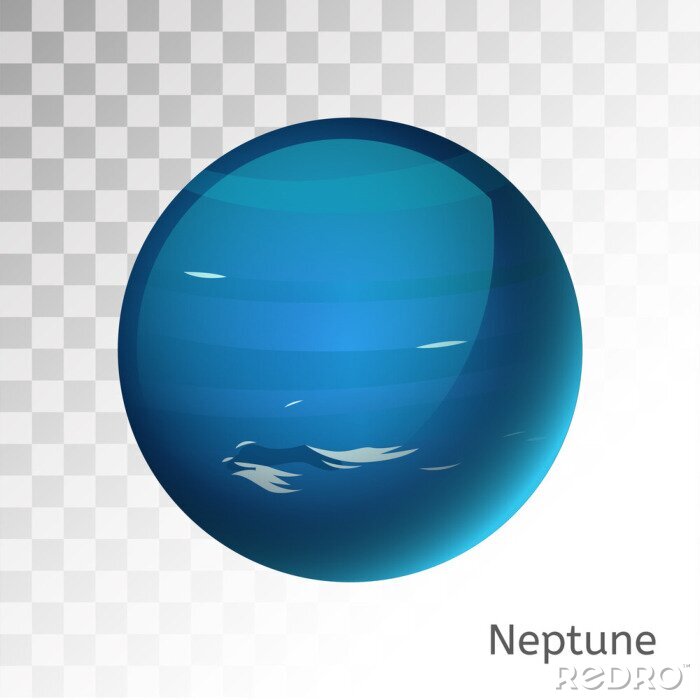 Poster Planeten 3D Neptun als Vektorgrafik