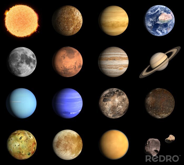 Poster Planeten des Sonnensystems mit der Sonne