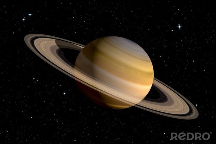 Poster Planeten des Sonnensystems Saturn in sandfarbenen Tönen