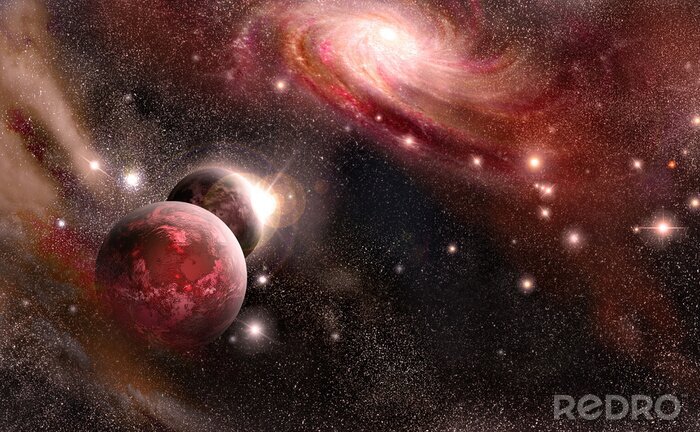 Poster Planeten Erde Mond Weltall Weltraum