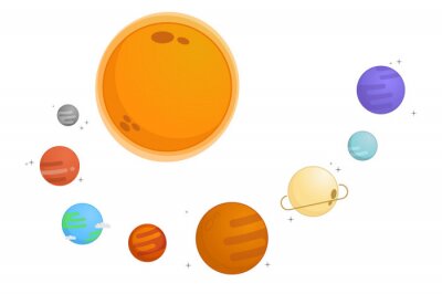 Planeten Sonnensystem einfache bunte Grafik