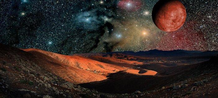 Poster Planeten und das Universum fotografische Darstellung