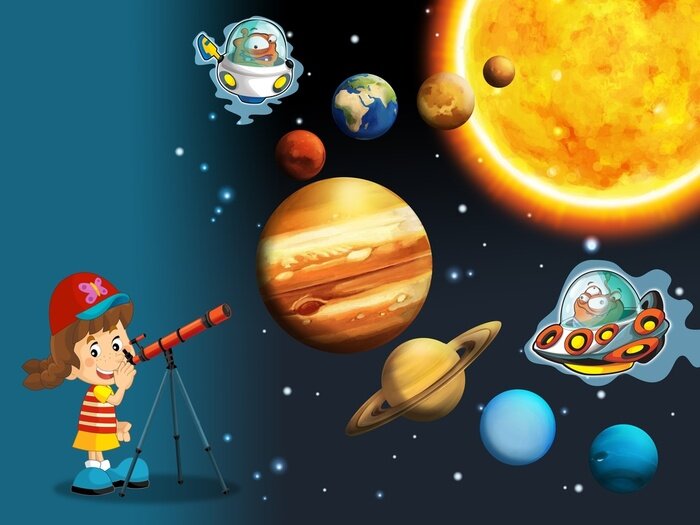 Poster Planeten und Sonne für Kinder