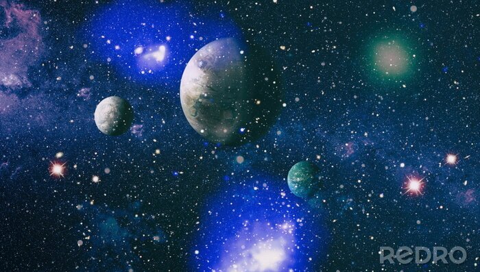 Poster Planeten unter den Sternen im Universum