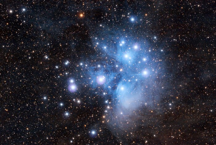 Poster Plejaden und Galaxie