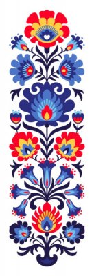 Sticker Polish folk flowers papercut