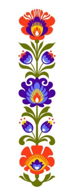 Sticker Polnische Volksblumen Papierschnitt