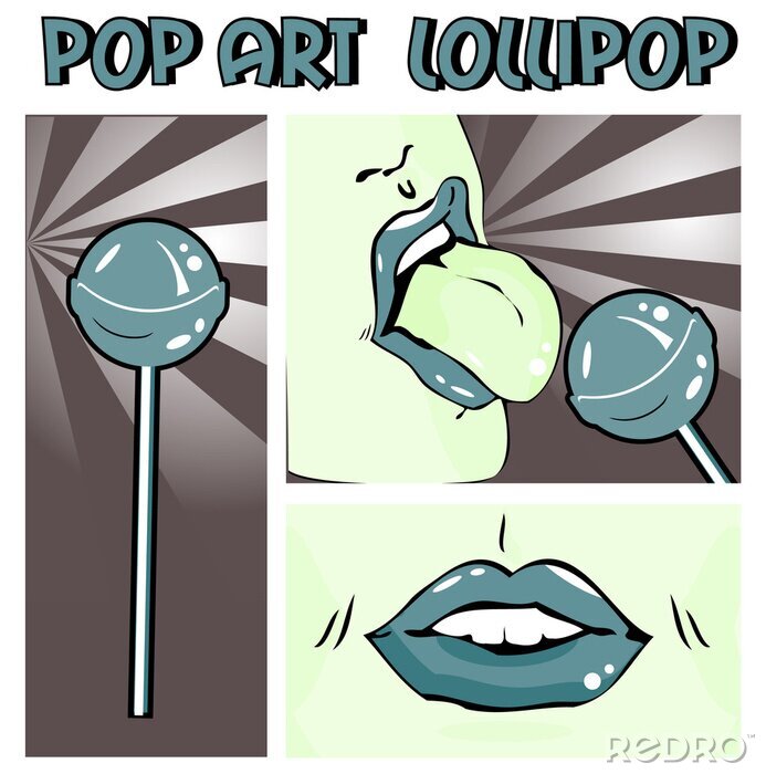Poster Pop-Art-Lolli im Comic-Stil