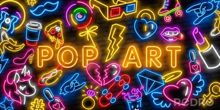 Poster Pop-Art und Neon-Motive