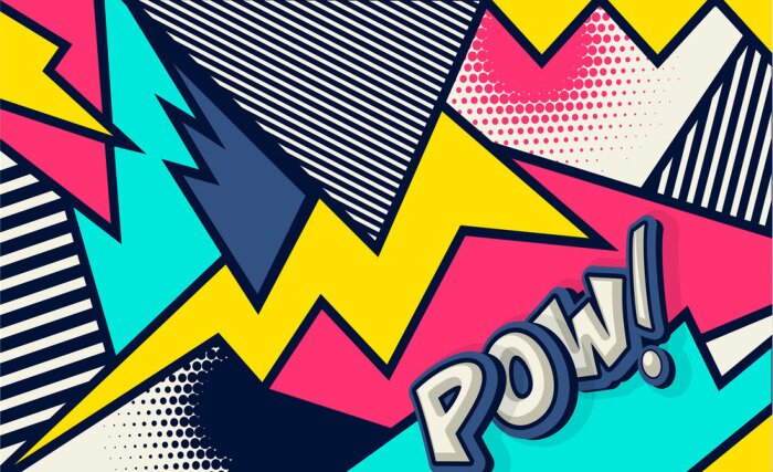 Poster Pop-Art und POW-Schriftzug