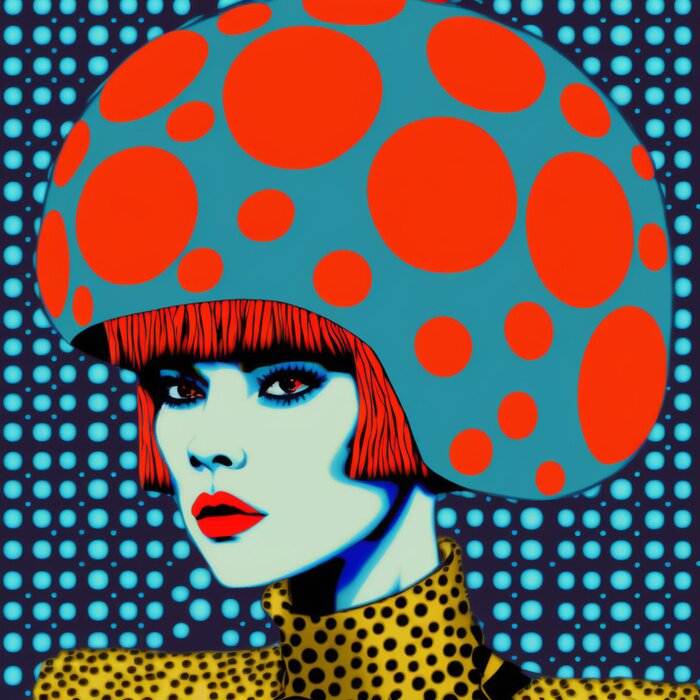 Poster Popart-Porträt eines Mädchens mit roten Haaren