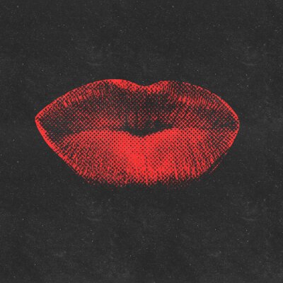 Poster Popart retro rote Lippen