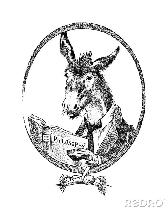 Poster Porträt eines Esels-Philosophen