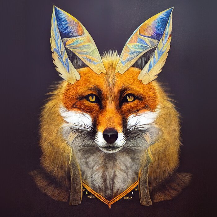 Poster Porträt eines Stammes-Boho-Fuchs