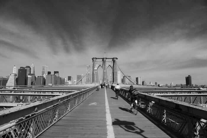 Poster Postkarte mit Brooklyn Bridge