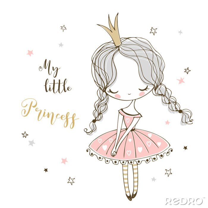 Poster Prinzessin in einem herzförmigen Kleid