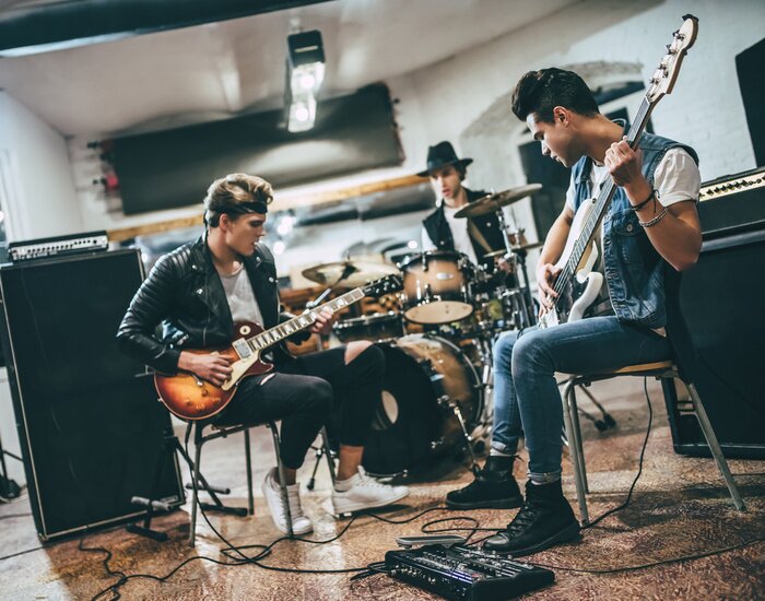 Poster Probe einer Musikkapelle