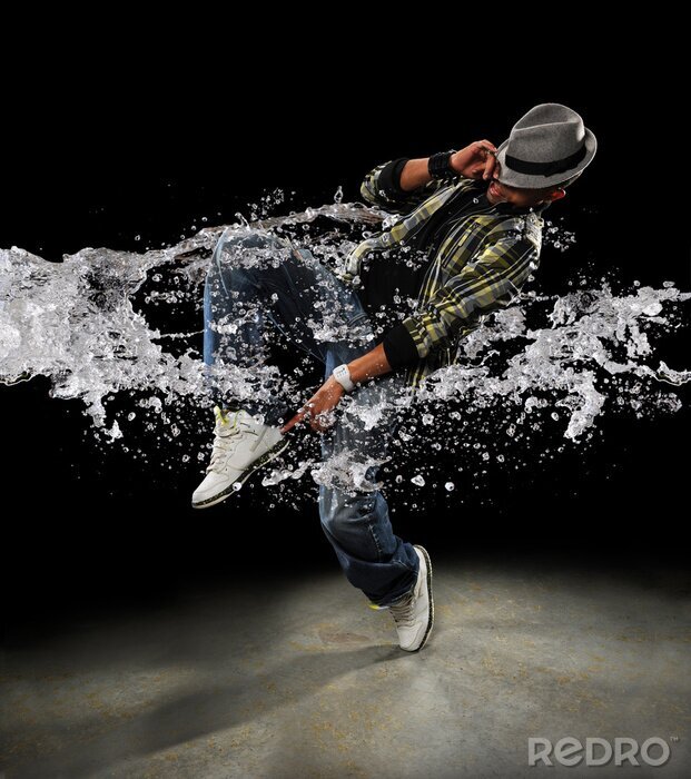 Poster Professioneller Tänzer mit Abstraktion