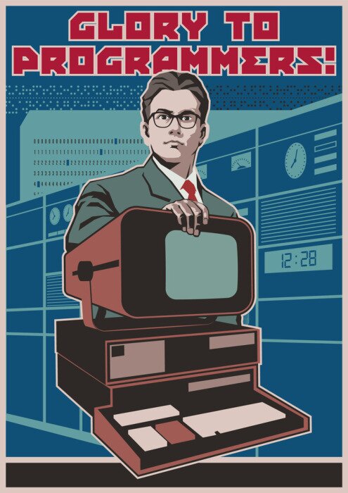 Poster Propagandaplakat für Retro-Programmierer