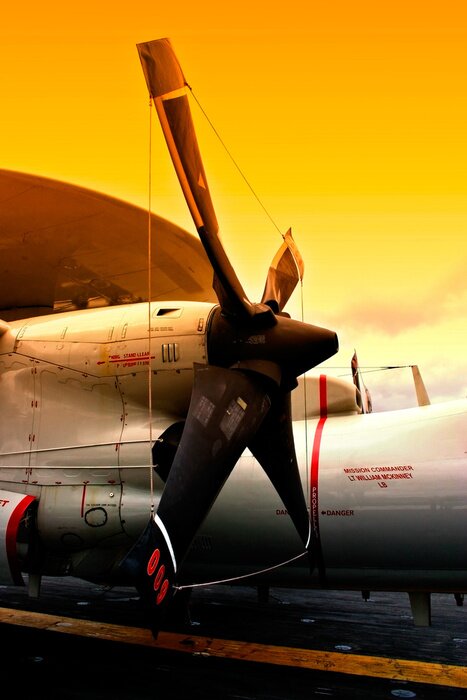 Poster Propeller eines Flugzeugs