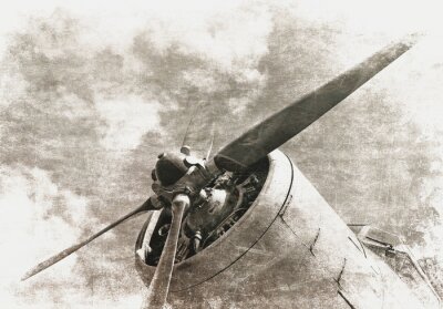 Poster Propeller eines Vintage-Flugzeugs