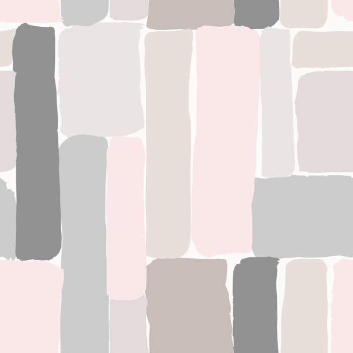 Poster Pudermuster mit Streifen und Formen