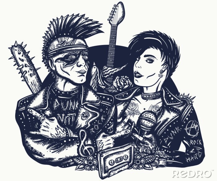 Poster Punk-Musikerpaar