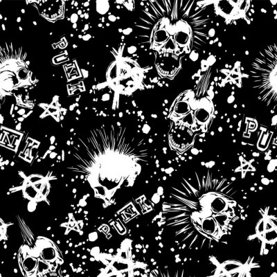 Poster Punk-Totenkopf-Muster