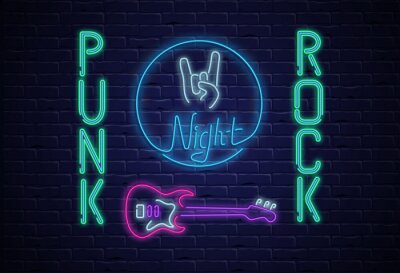 Poster Punkrock Neonschild