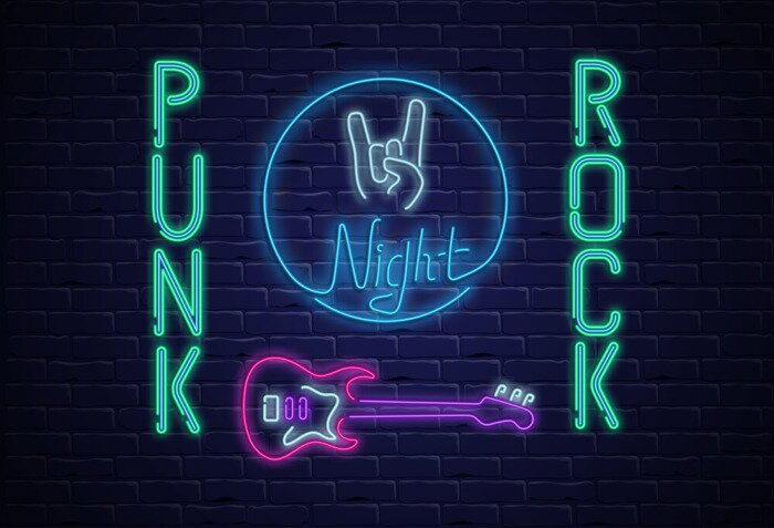 Poster Punkrock Neonschild