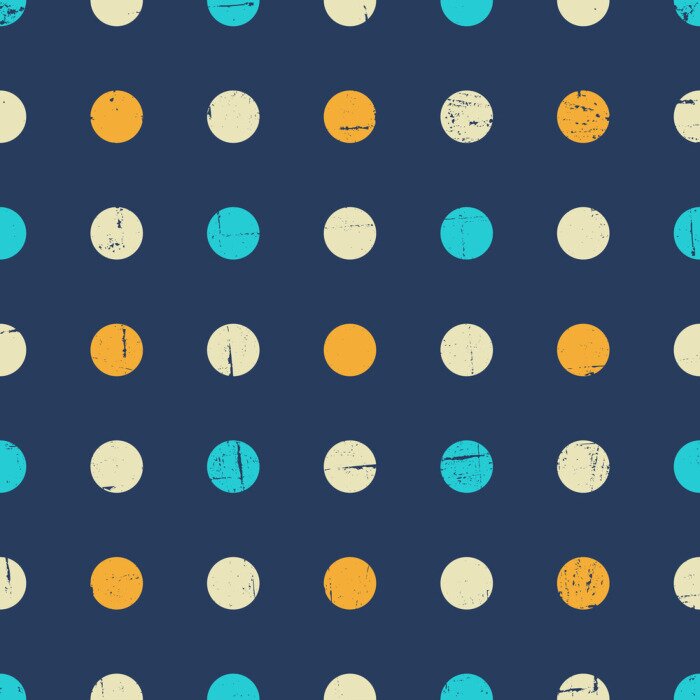 Poster Punkte auf alt stilisiert auf dunkelblauem Hintergrund