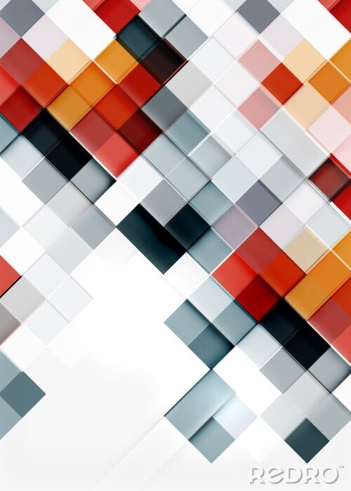 Poster Quadratische Form Mosaik-Muster-Design. Universal moderne Komposition
