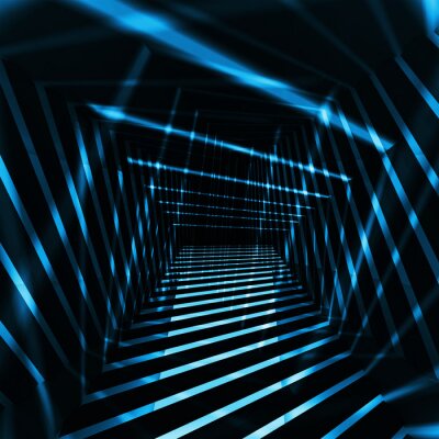 Räumlicher Hintergrund mit Lichtstrahlen