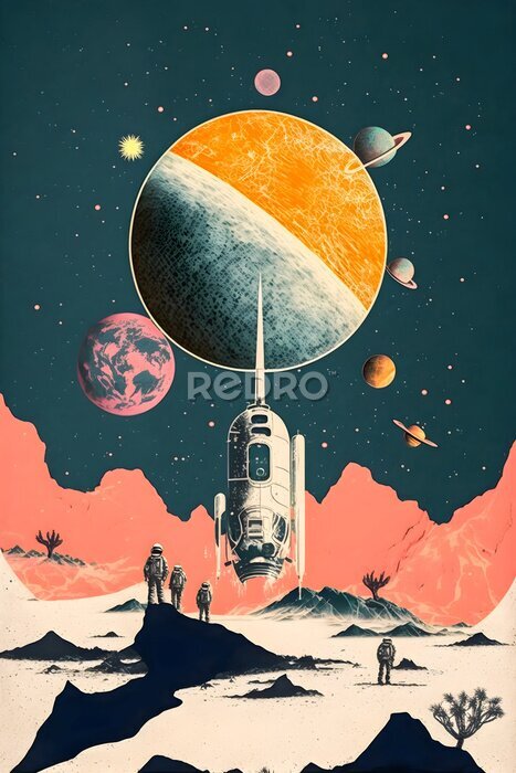 Poster Raumfahrzeuge und Planeten