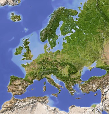 Realistische Darstellung der Europakarte